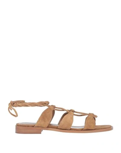 Shop Aldo Castagna Woman Sandals Tan Size 7 Soft Leather In Brown