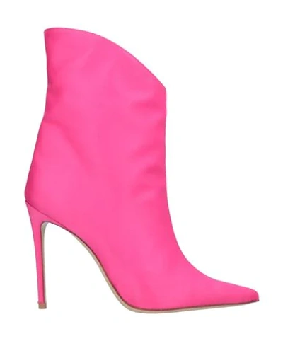 Shop Aldo Castagna Woman Ankle Boots Fuchsia Size 6 Textile Fibers In Pink