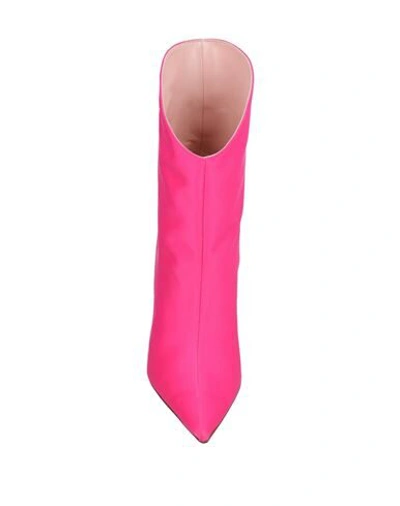 Shop Aldo Castagna Woman Ankle Boots Fuchsia Size 6 Textile Fibers In Pink