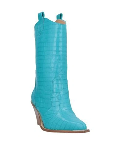 Shop Aldo Castagna Woman Ankle Boots Azure Size 6 Leather In Blue