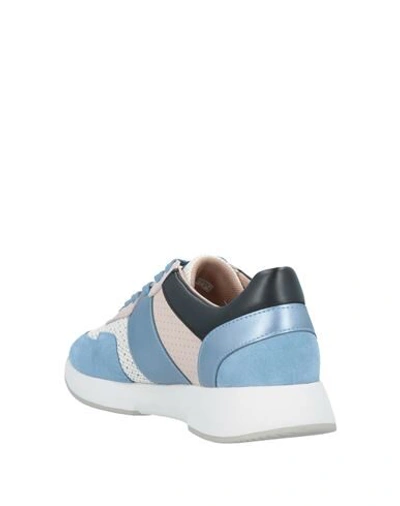 Shop Geox Woman Sneakers Sky Blue Size 5 Soft Leather, Textile Fibers