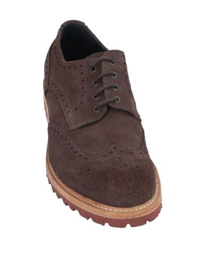 Shop J.wilton Lace-up Shoes In Cocoa