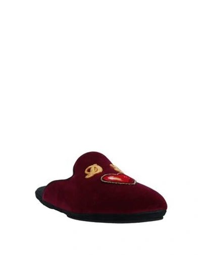 Shop Dolce & Gabbana Slippers In Maroon