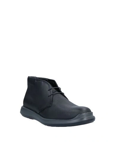 Shop Giorgio Armani Man Ankle Boots Midnight Blue Size 9 Calfskin