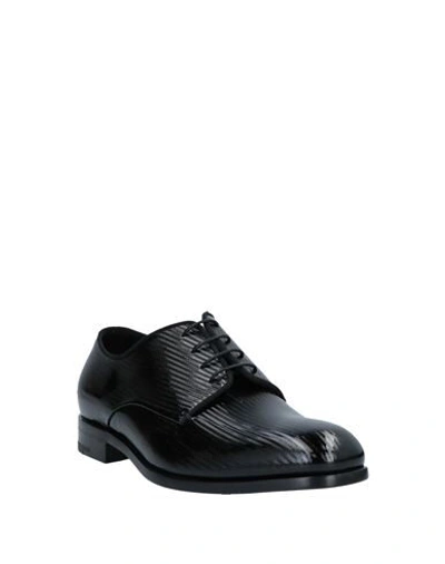 Shop Giorgio Armani Man Lace-up Shoes Black Size 8.5 Soft Leather