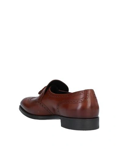 Shop Giorgio Armani Man Loafers Tan Size 11 Calfskin In Brown