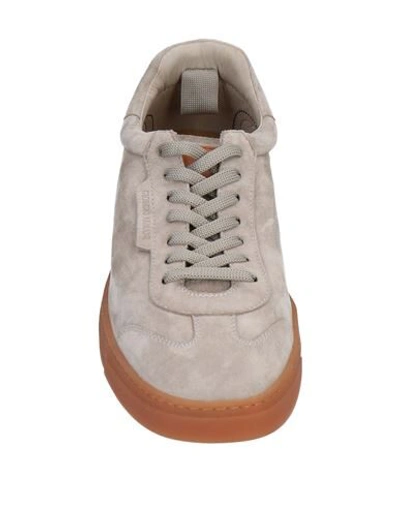 Shop Giorgio Armani Man Sneakers Grey Size 8.5 Calfskin