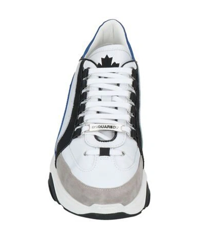 Shop Dsquared2 Man Sneakers White Size 7 Calfskin, Textile Fibers