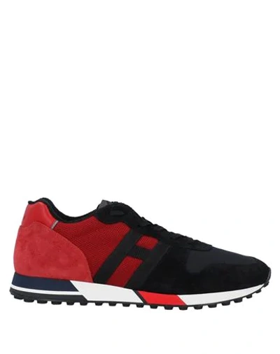 Shop Hogan Man Sneakers Black Size 6.5 Soft Leather, Textile Fibers