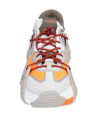 Shop Valentino Garavani Man Sneakers Orange Size 8 Soft Leather, Textile Fibers