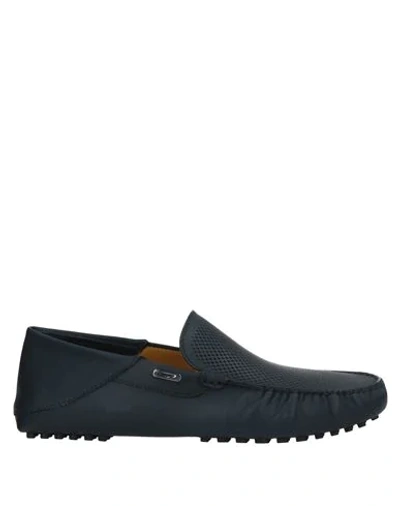 Shop Alberto Guardiani Loafers In Dark Blue