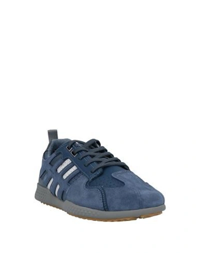 Shop Geox Man Sneakers Slate Blue Size 6 Soft Leather, Textile Fibers