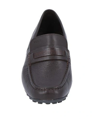 Shop Geox Loafers In Dark Brown
