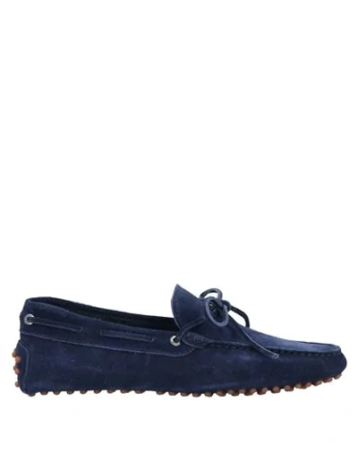 Shop Alexander Trend Alexander 1910 Man Loafers Midnight Blue Size 8 Soft Leather In Dark Blue