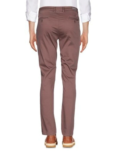Shop Luca Bertelli Man Pants Dark Brown Size 36 Cotton, Polyester, Elastane
