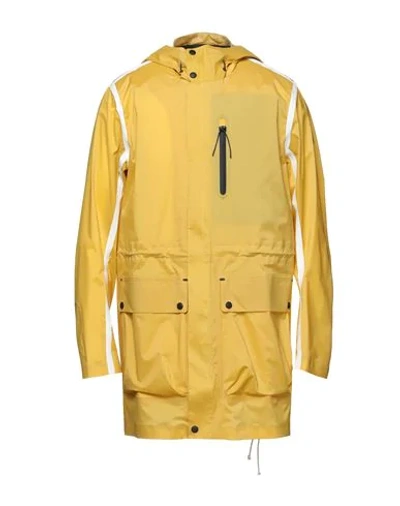Shop Belstaff Man Overcoat & Trench Coat Yellow Size 40 Polyamide, Polyurethane, Elastane