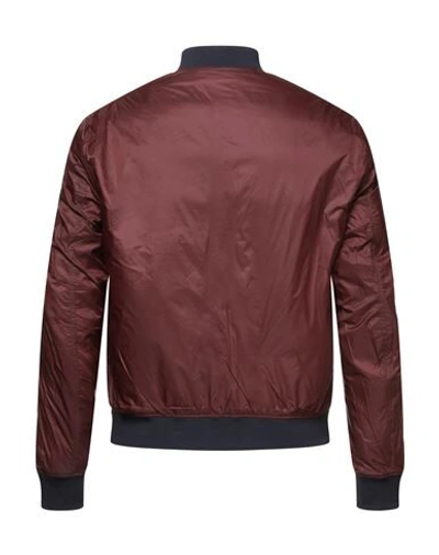 Shop Emporio Armani Man Jacket Burgundy Size 38 Polyamide, Polyester, Elastane In Red