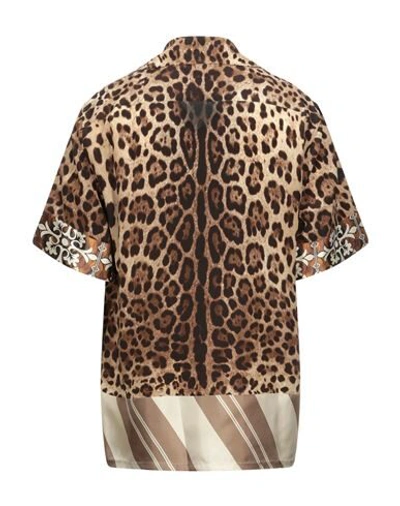 Shop Dolce & Gabbana Man Shirt Beige Size 16 Silk, Acetate, Viscose, Polyester