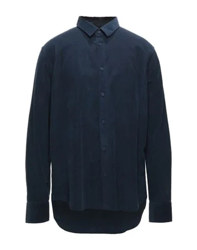Shop Armani Exchange Shirts In Dark Blue