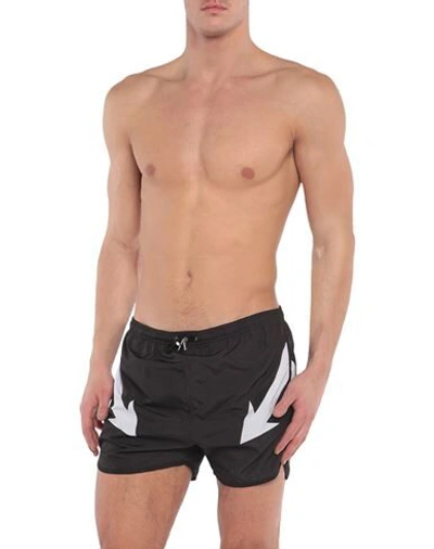 Shop Neil Barrett Swim Shorts In Black
