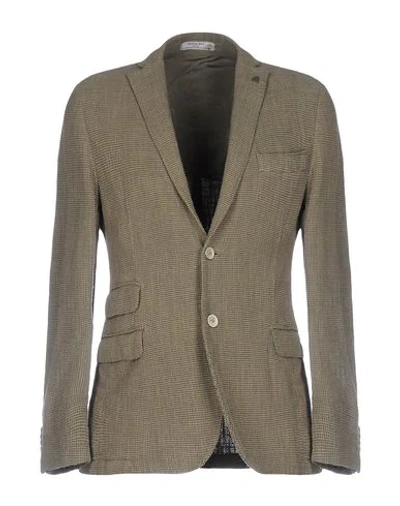 Shop Manuel Ritz White Suit Jackets In Military Green