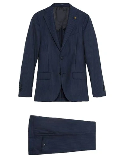 Shop Lardini Suits In Dark Blue