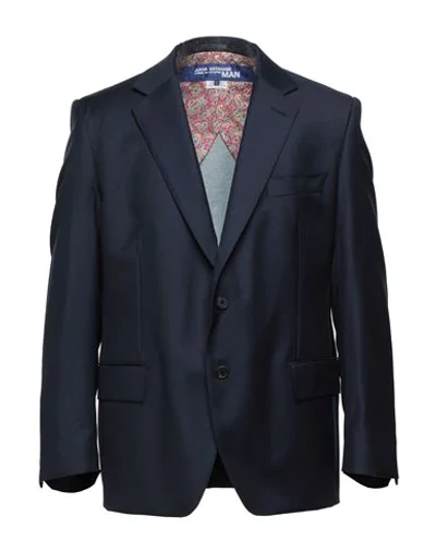 Shop Junya Watanabe Suit Jackets In Dark Blue