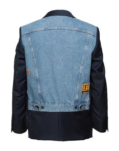 Shop Junya Watanabe Suit Jackets In Dark Blue