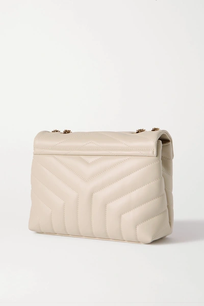 Shop Saint Laurent Loulou Small Quilted Leather Shoulder Bag In White