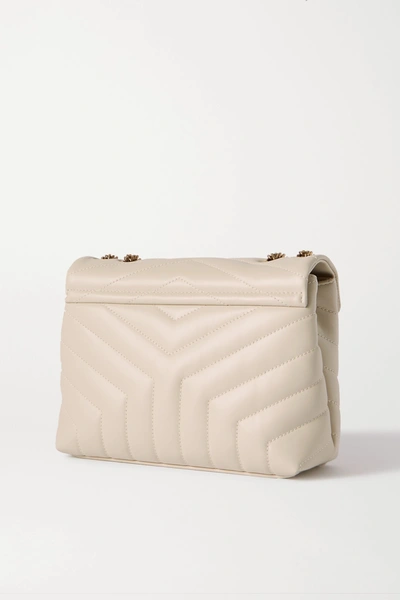 Saint Laurent Loulou Small Quilted Leather Shoulder Bag In White