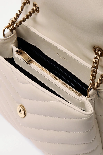 Saint Laurent Loulou Small Quilted Leather Shoulder Bag In White