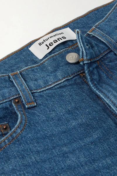 Shop Reformation + Net Sustain Peyton High-rise Bootcut Jeans In Mid Denim