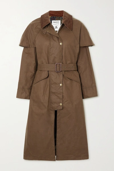 Barbour Alexachung Trudie Corduroy trimmed Waxed cotton Trench