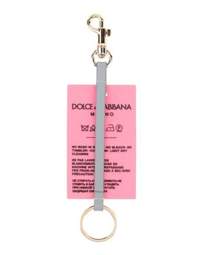 Shop Dolce & Gabbana Woman Key Ring Pink Size - Silicone, Zamak, Steel, Calfskin