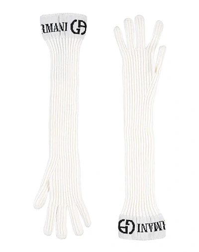 Shop Giorgio Armani Gloves In Ivory
