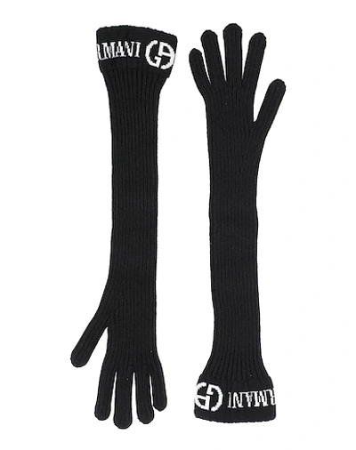 Shop Giorgio Armani Gloves In Black