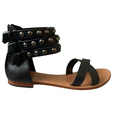 Pre-owned Mellow Yellow Black Leather Sandals