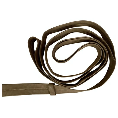 Pre-owned Manila Grace Leather Belt In Brown