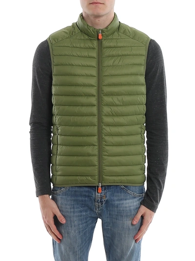 Shop Save The Duck Vest In Caper Green