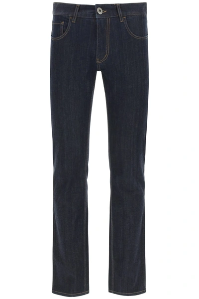 Shop Prada Stretch Denim Jeans In Bleu (blue)