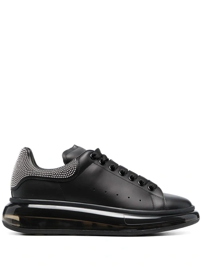 Shop Alexander Mcqueen Oversized Studded Leather Sneakers In Black