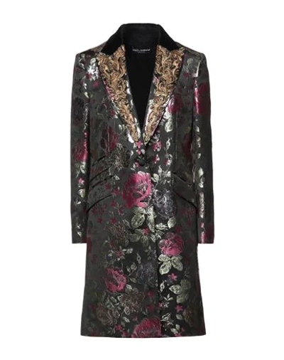 Dolce & Gabbana Overcoats In Black