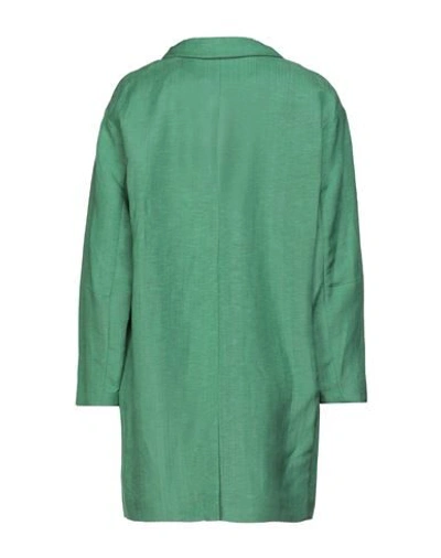 Shop Momoní Woman Overcoat Green Size 4 Linen, Viscose