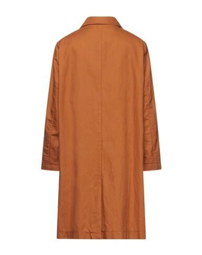 Shop Momoní Woman Overcoat & Trench Coat Ocher Size 4 Cotton, Linen In Yellow
