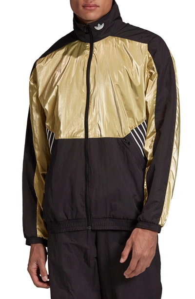 Shop Adidas Originals Tolima-02 Track Jacket In Black/gold