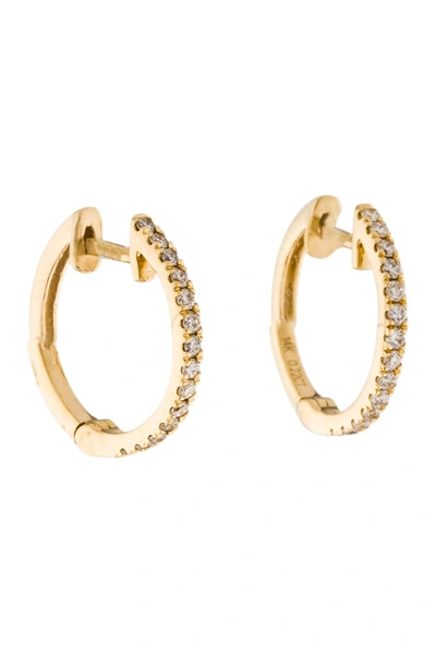 Shop Adornia Fine 14k Yellow Gold Pave Diamond 12mm Huggie Hoop Earrings