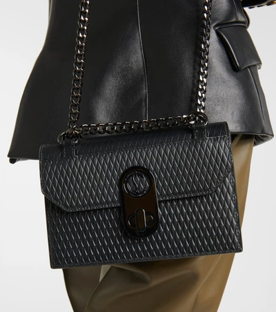 Shop Christian Louboutin Elisa Mini Leather Shoulder Bag In Black