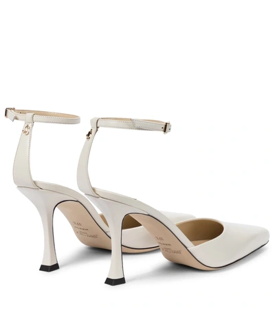 Shop Jimmy Choo Mair 90 Leather Pumps In White