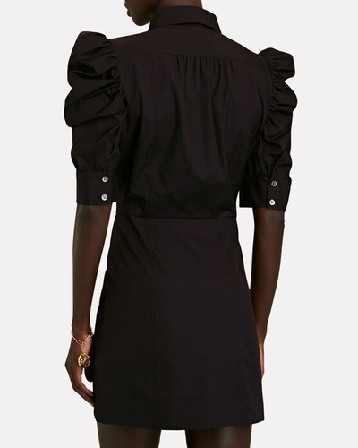 Shop Frame Gillian Cotton Poplin Mini Dress In Black