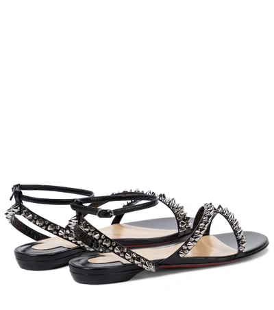 Shop Christian Louboutin Mafaldina Spikes Leather Sandals In Black